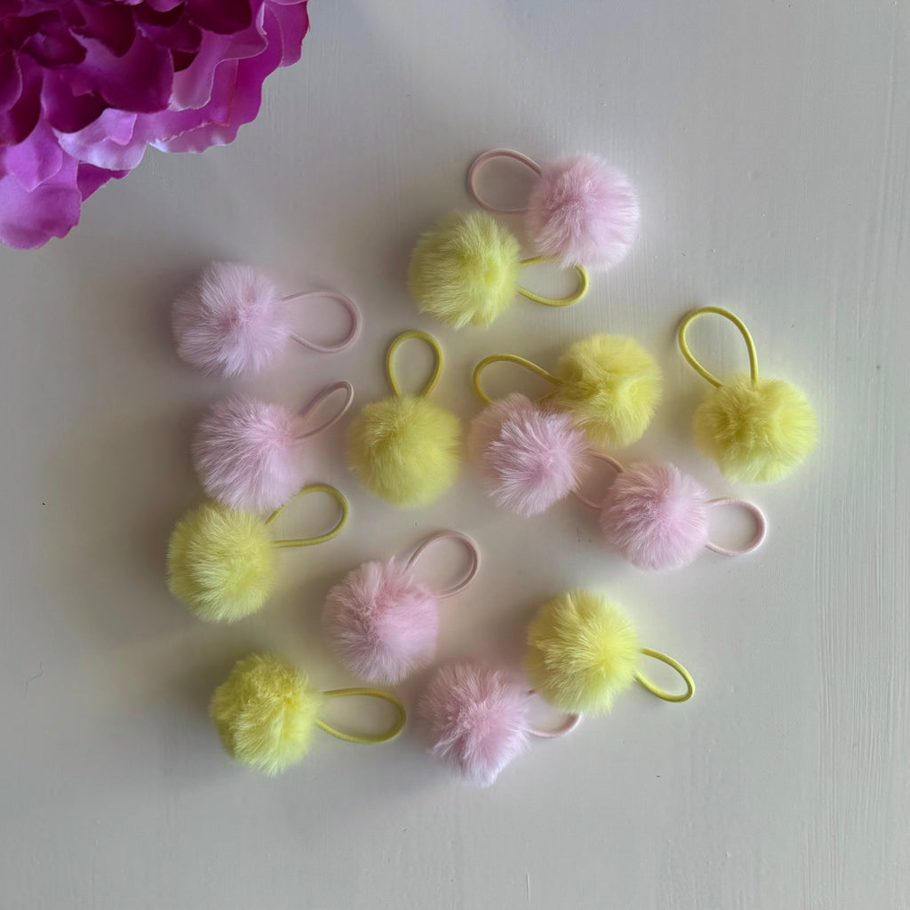 Fluffy Pom-Pom Hair Ties (Set of 2)