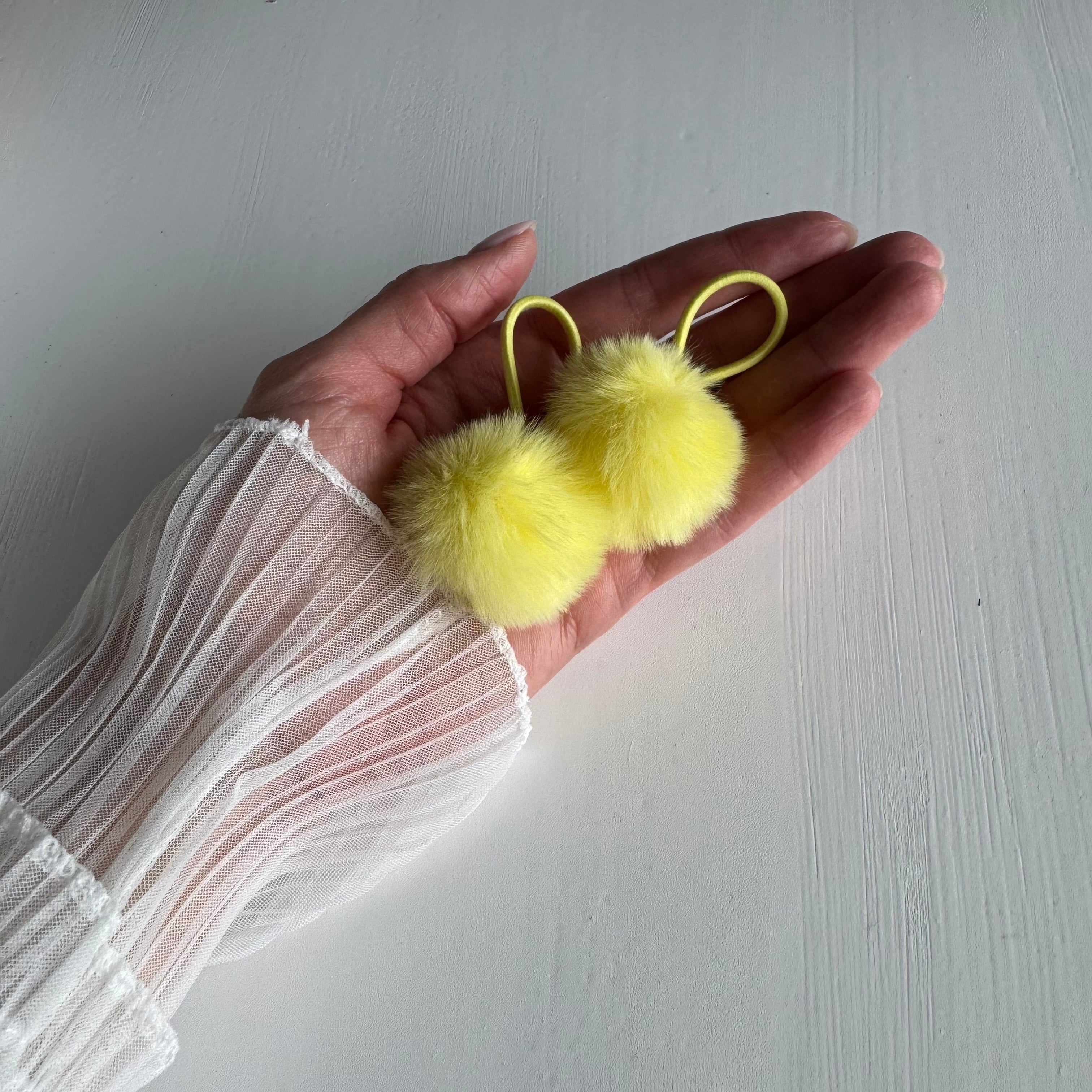 Fluffy Pom-Pom Hair Ties (Set of 2)