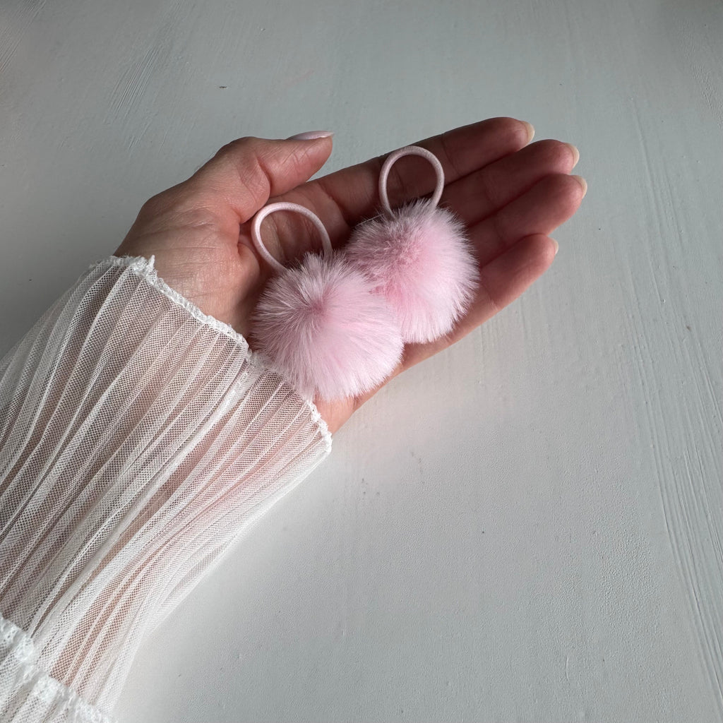 Fluffy Pom-Pom Hair Ties (Set of 2)