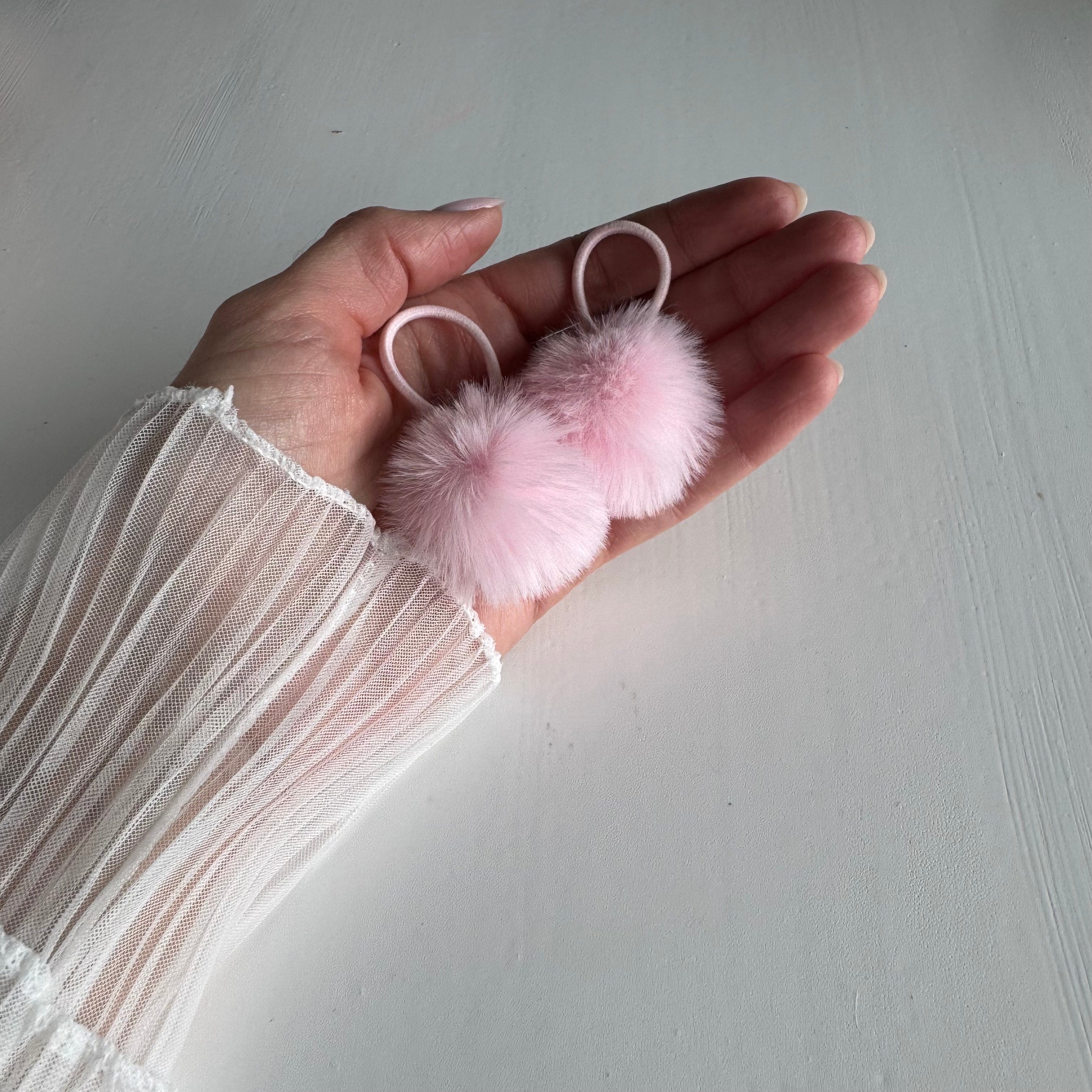 Fluffy Pom-Pom Hair Ties (Set of 2)