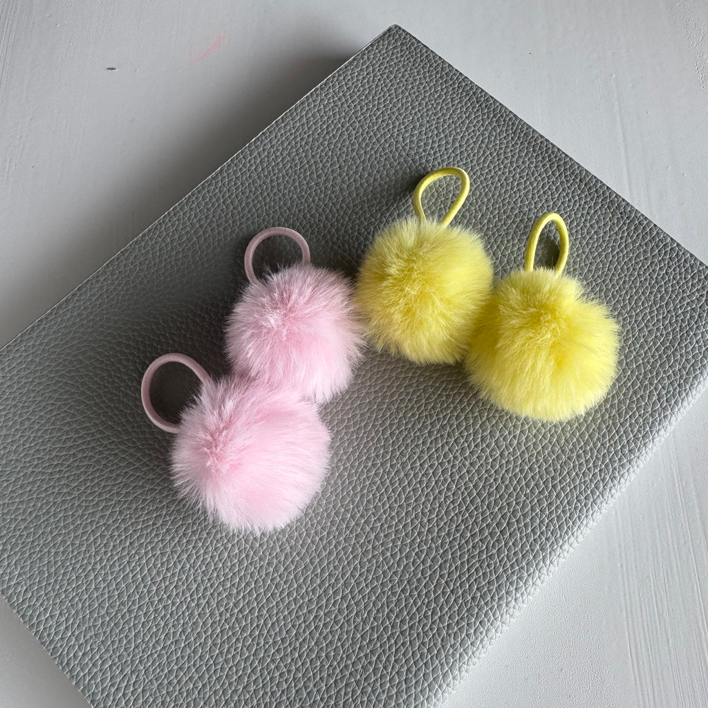 Fluffy Pom-Pom Hair Ties (Set of 2)