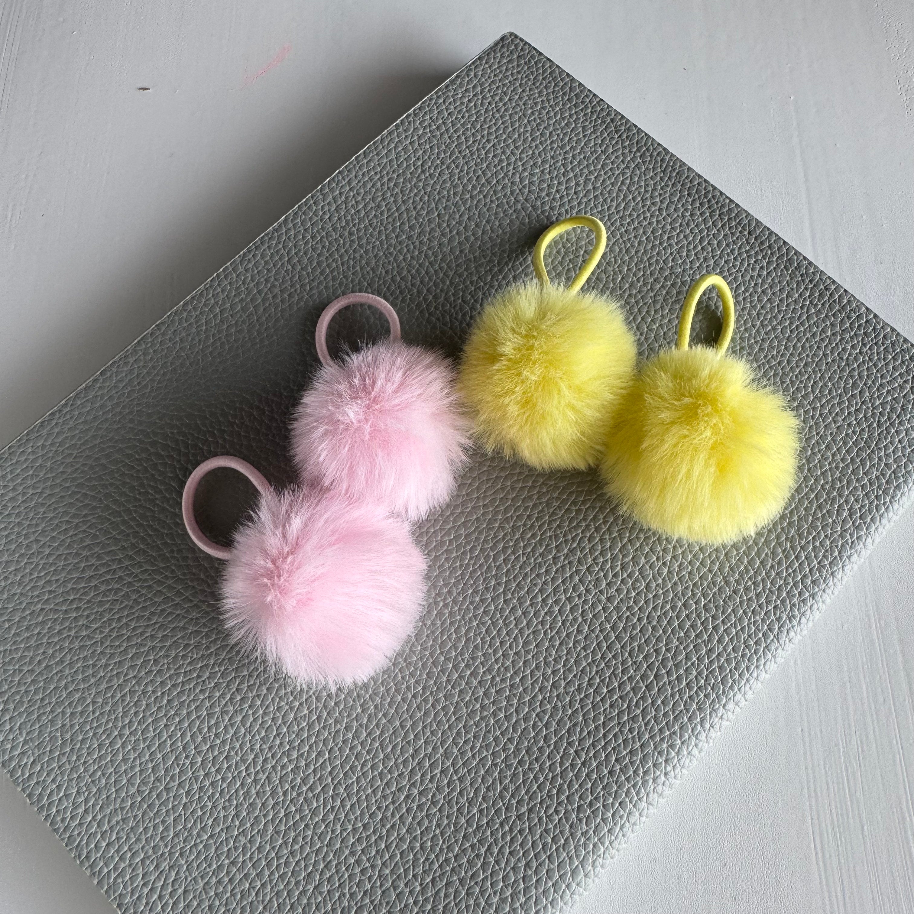 Fluffy Pom-Pom Hair Ties (Set of 2)